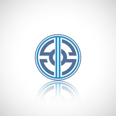 Abstract circle logo with reflect.