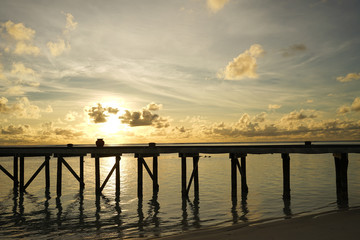 wooden bridge on the beach