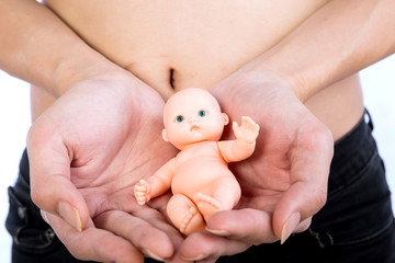 baby doll on hand