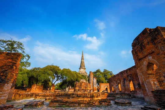 Wat Phra Si Sanphet temple at Ayutthaya Historical Park, a UNESCO world heritage site, Thailand