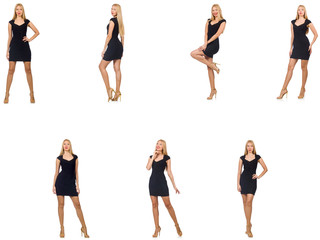 Fototapeta premium Collage of woman in fashion look isolated on white