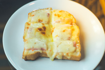 Ham cheese bread,Soft focus