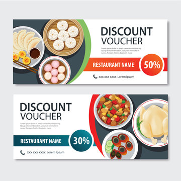 Discount voucher asian food template design. Chinese set