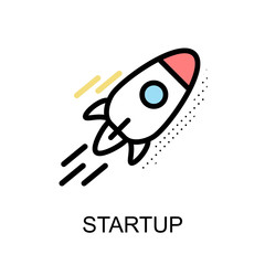 Startup Rocket Graphic Icon.Vector Illustration