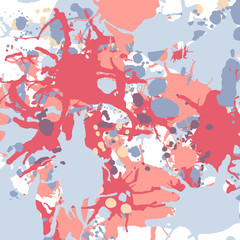 Orange red grey ink splashes background square