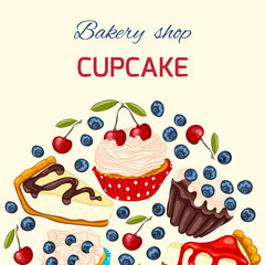 Sweet dessert greeting card template