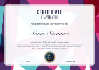 certificate template with luxury and modern pattern, Vector illustration
