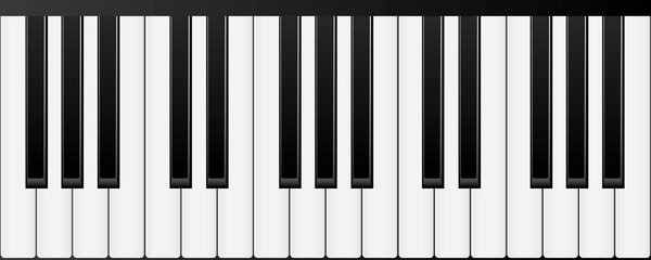 Piano keyboards. Various angles and views Vector Illustration