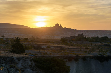 Sunset in Cappadocia. Turkey