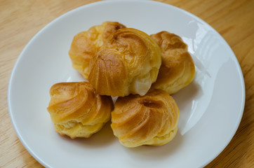 Choux Cream for The Breaking Time of Tea or Coffee.