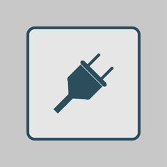 Vector electrical plug symbol. Web flat icon.