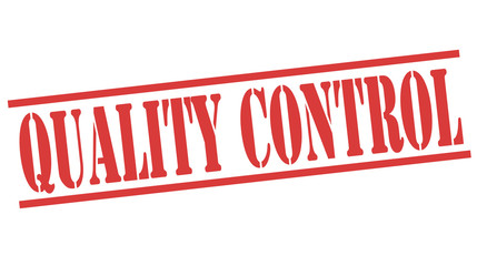 STAMP WITH TEXT QUALITY CONTROL INSIDE on white