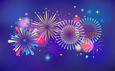 Fototapeta premium Winner, victory, fireworks and celebration