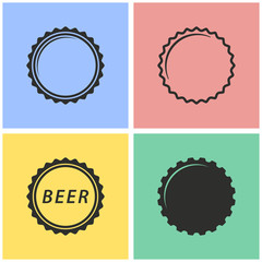 Bottle cap icon set.
