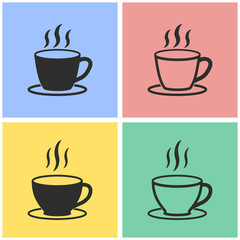 Coffee cup icon set.