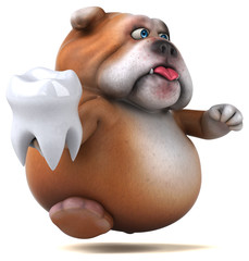 Naklejka premium Fun bulldog - 3D Illustration