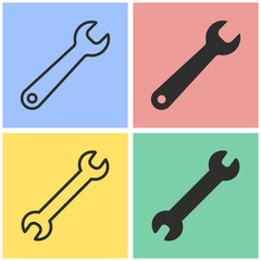 Wrench icon set.