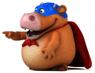 Naklejka premium Super krowa - ilustracja 3D