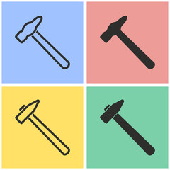 Hammer icon set.