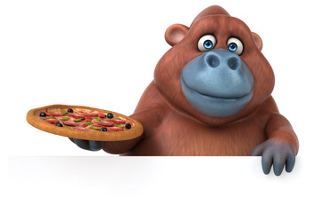 Naklejka premium Fun orangoutan - 3D Illustration