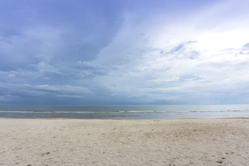 Fototapeta na wymiar Empty sea and beach background with copy space.