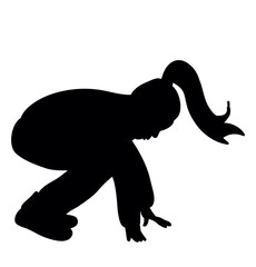 Obraz premium silhouette little girl falls