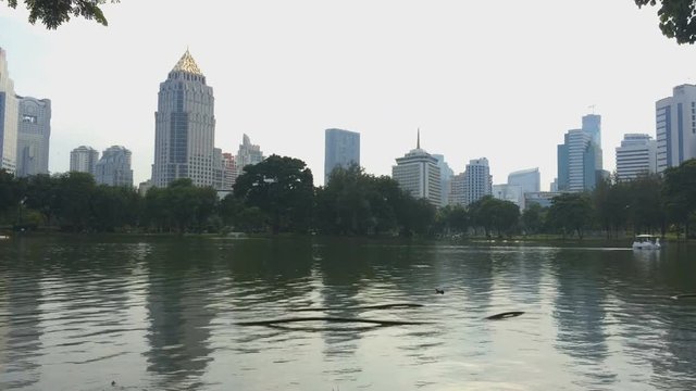 Lake view of Lumpini Park in the Thailand bangkok