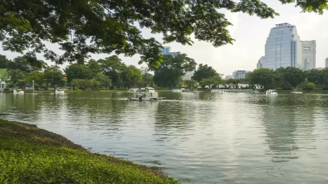 Lake view of Lumpini Park in the Thailand bangkok
