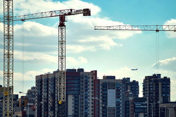Fototapeta premium crane at a construction site
