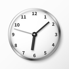Modern wall clock face vector illustration