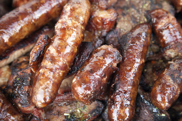 Mixed grilled meat and sausages