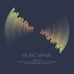 Foto op Plexiglas Vector poster of the sound wave. © aleksei_derin