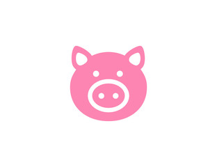 Flat vector pig animal silhouette