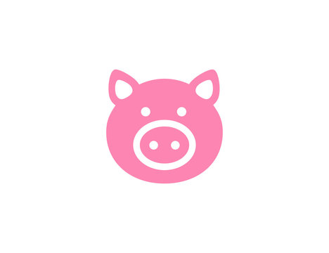 Flat vector pig animal silhouette