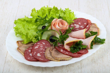 Sausages and meat mix