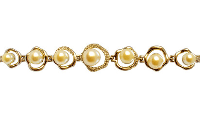 Photo of jewelry white pearl bracelet isolated on background