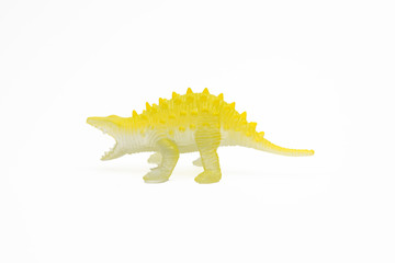 Dinosaur toy plastic figures on white background © niphon