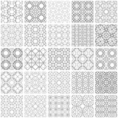 Set of 25 seamless geometric patterns.