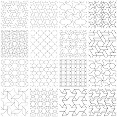 Set of 25 seamless geometric patterns.