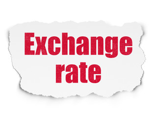 Money concept: Exchange Rate on Torn Paper background