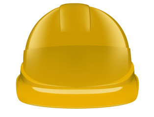 Yellow safety helmet on white background