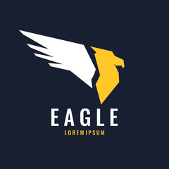 Modern logo of an eagle isolated in a flat style for the corporate identity