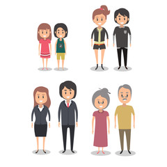 concept of female and male characters ; vector illustration