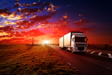 Obraz na płótnie Canvas truck on a highway