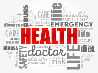 HEALTH word cloud collage, concept background