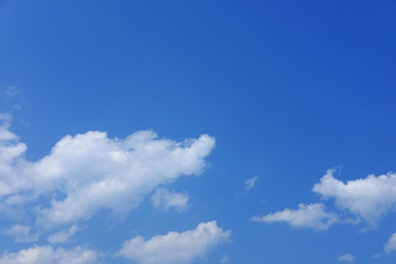 Blue sky background.