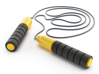 Skipping rope isolated on white background. 3D illustration