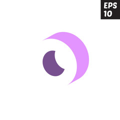 Initial letter O lowercase logo design template block violet purple