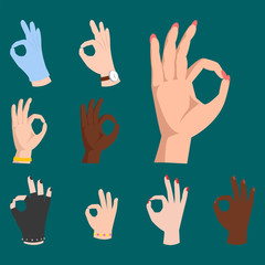 Ok hands success gesture okey yes agreement signal business human agree best approval vector.