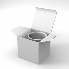 Realistic blank ceramic white coffee cup and mug isolated on white background. design template. 3d render illustration